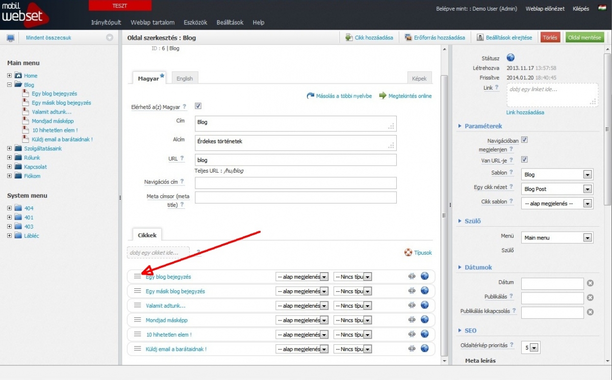 cikk sorba rendezés