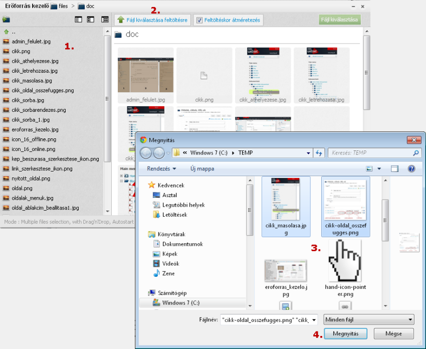 Erőforrások feltöltése